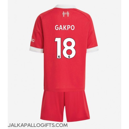 Liverpool Cody Gakpo #18 Koti Peliasu Lasten 2025-26 Lyhythihainen (+ Lyhyet housut)